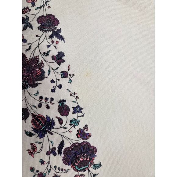 PASTA Embroidered Vintage Ivory 1980s 1990s Crewneck Sweatshirt Floral Small - Picture 2 of 6